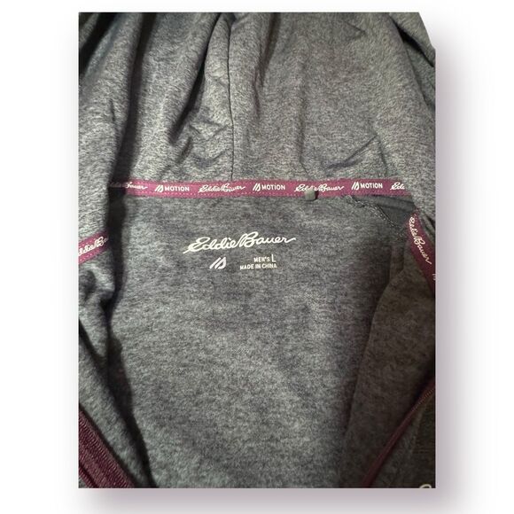 Eddie Bauer Mens Medium Gray 1/4 Zip Sweatshirt Hoodie Shirt Size Large Gorpcore - Picture 4 of 7